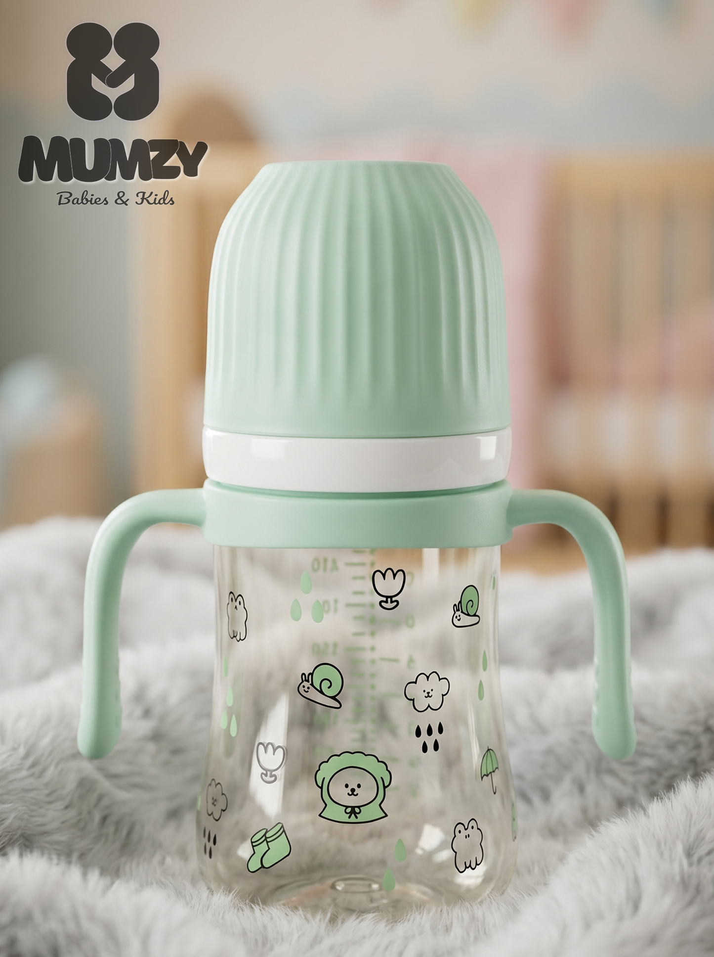 First Steps 240ml Wide Mouth Baby Bottle with Soft Silicone Nipple