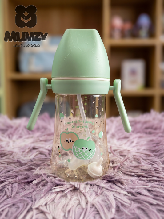 First Steps 330ml Wide Mouth Baby Bottle with Soft Silicone Nipple and Filtered Pipe