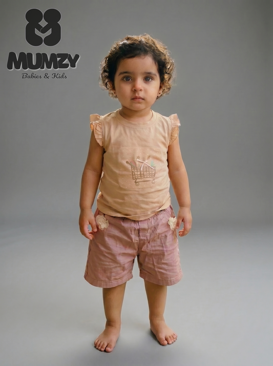 Imported Baby Girl Floral Peplum Short Set (2-Piece)