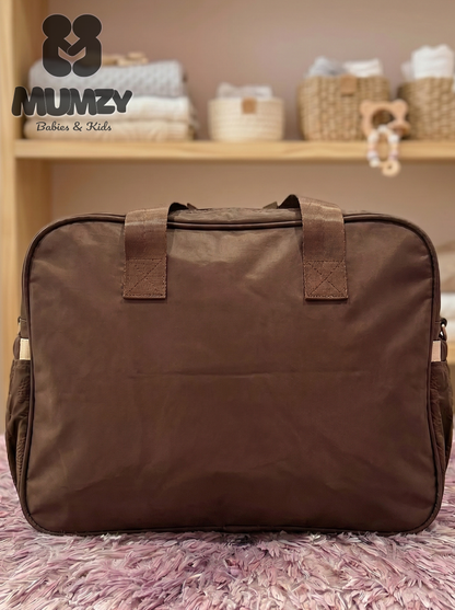 Mumzy Embossed Floral Baby Diaper Bag | Quilted Maternity Tote & Nappy Bag