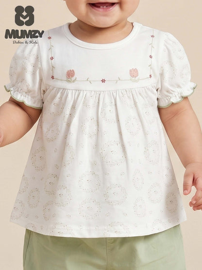 Imported Floral Baby Girl Summer Short Set
