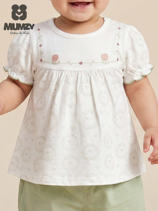 Imported Floral Baby Girl Summer Short Set