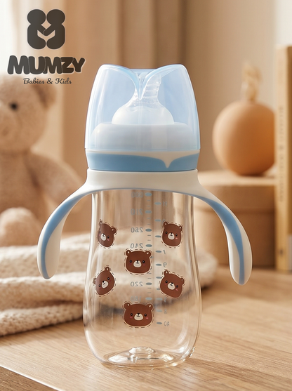 First Steps 300ml Wide Mouth Baby Bottle with Soft Silicone Nipple