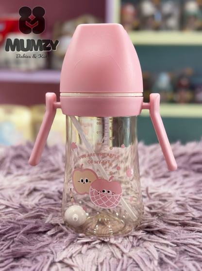 First Steps 330ml Wide Mouth Baby Bottle with Soft Silicone Nipple and Filtered Pipe