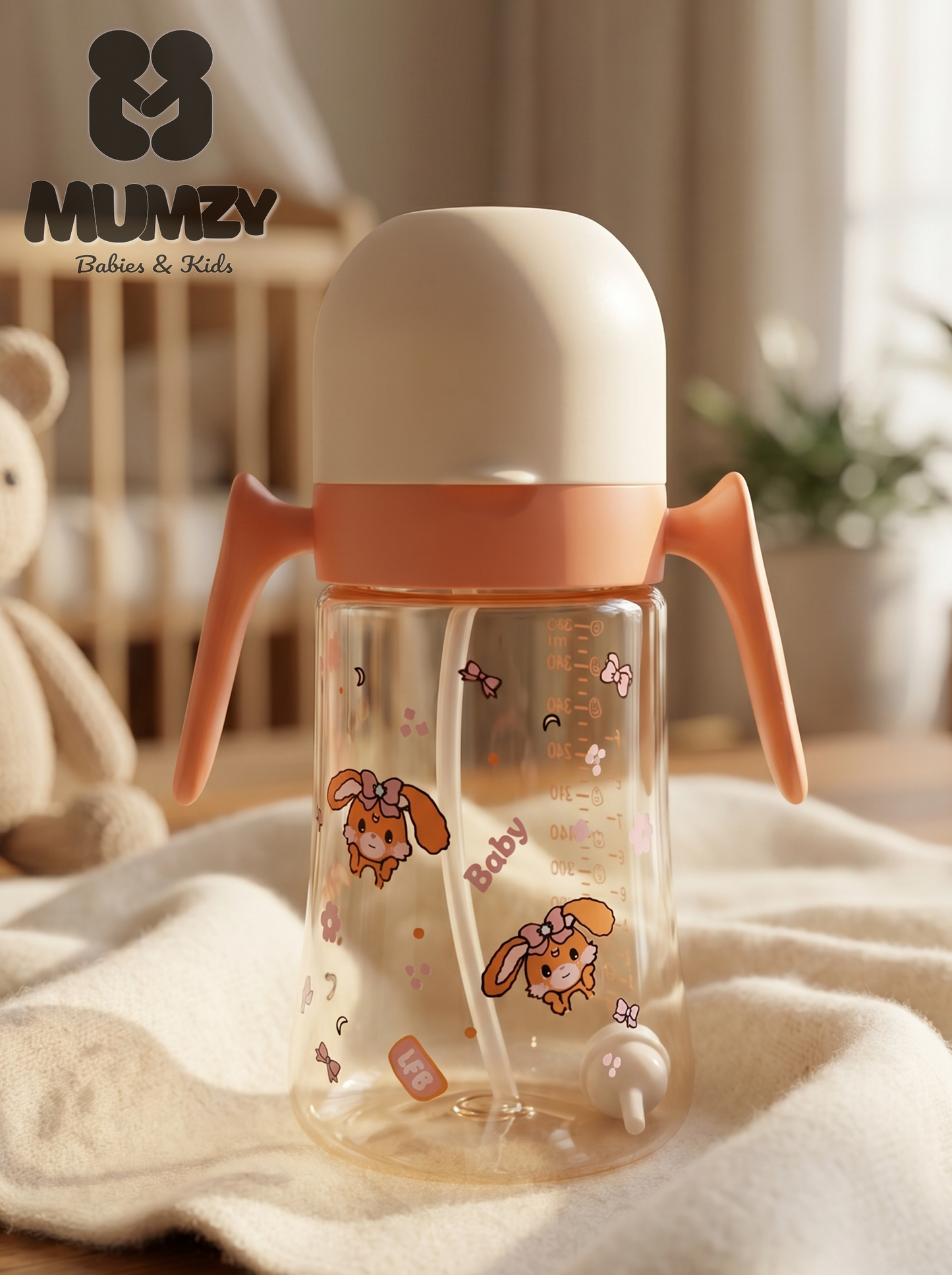 First Steps 330ml Baby Bottle with Soft Silicone Nipple and filtered pipe