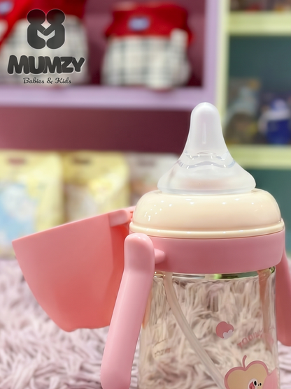 First Steps 330ml Wide Mouth Baby Bottle with Soft Silicone Nipple and Filtered Pipe