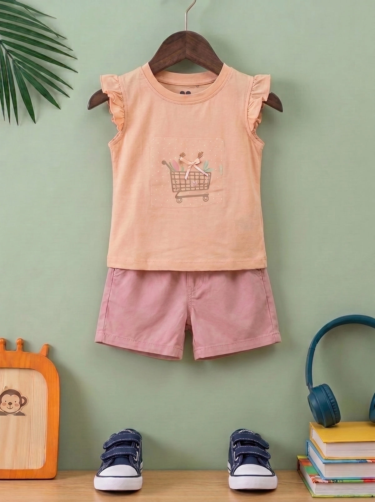 Imported Baby Girl Floral Peplum Short Set (2-Piece)