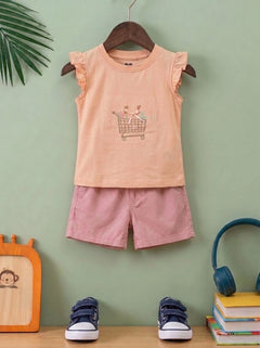 Imported Baby Girl Floral Peplum Short Set (2-Piece)