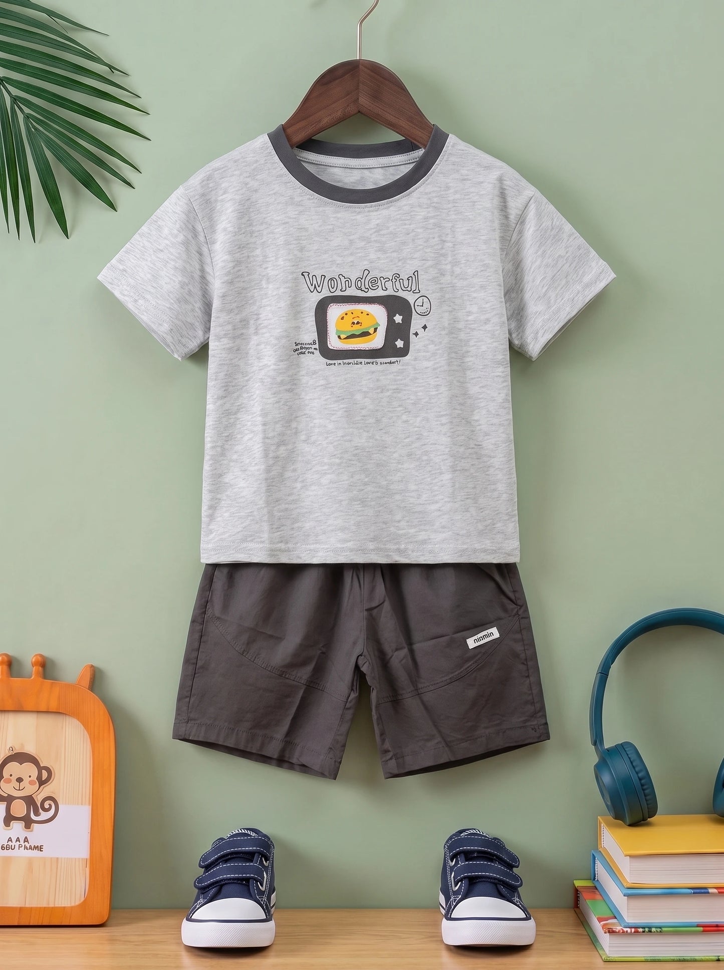 Wonderful Burger Graphic Tee & Shorts Set