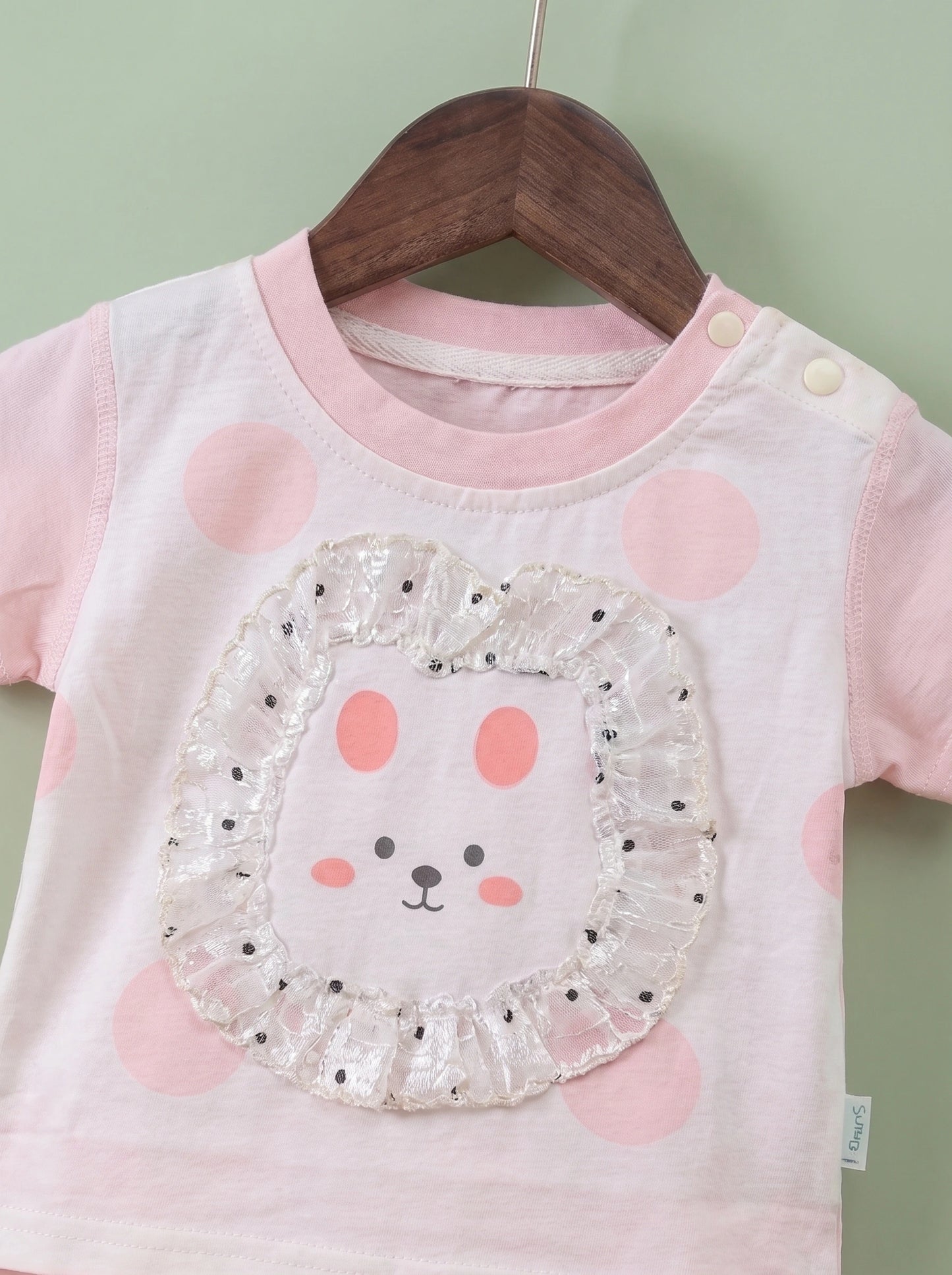 Adorable Bunny Ruffle-Face Tee & Shorts Set