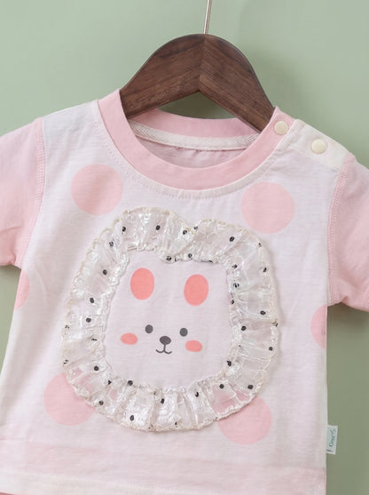 Adorable Bunny Ruffle-Face Tee & Shorts Set