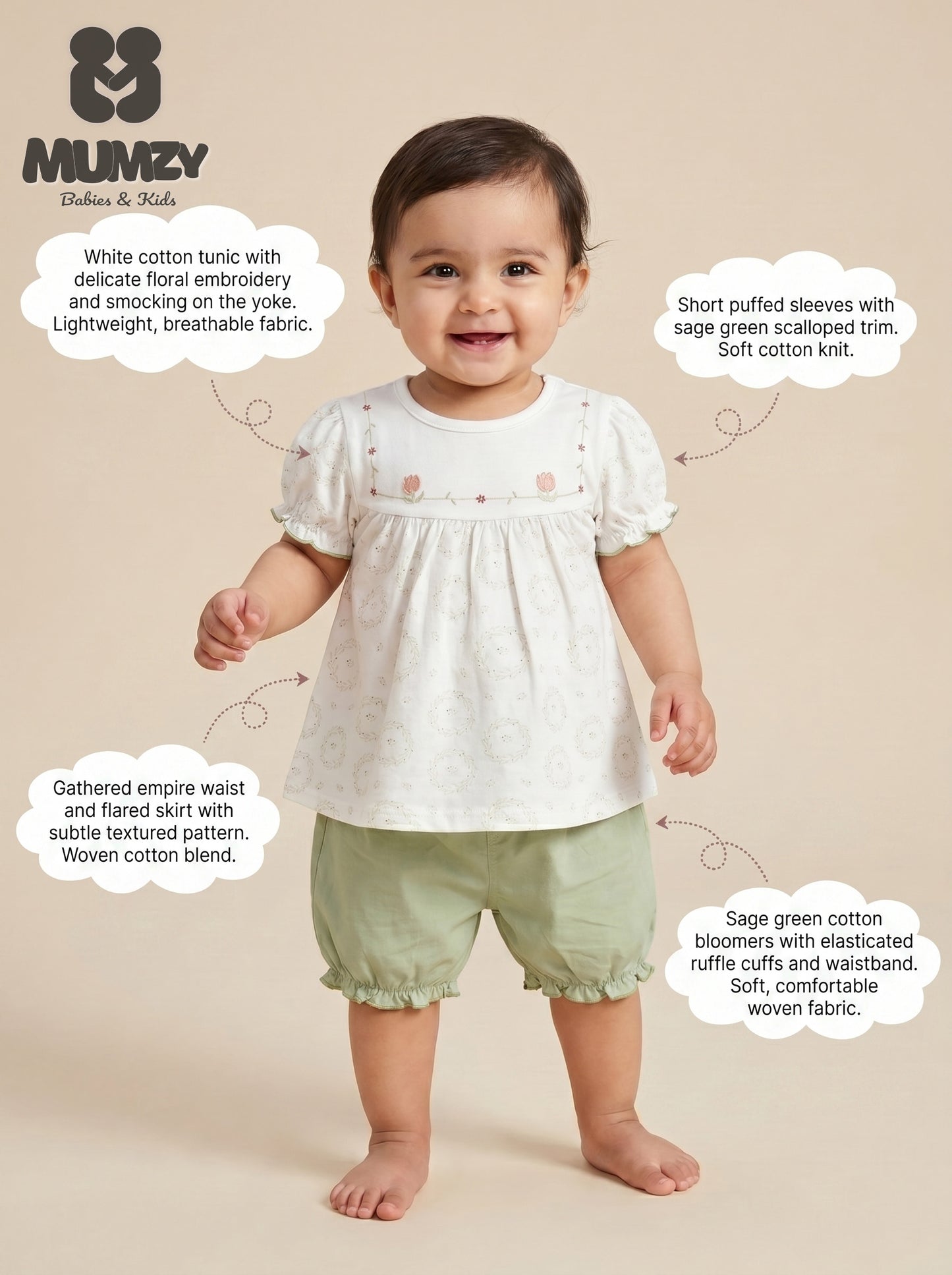 Imported Floral Baby Girl Summer Short Set