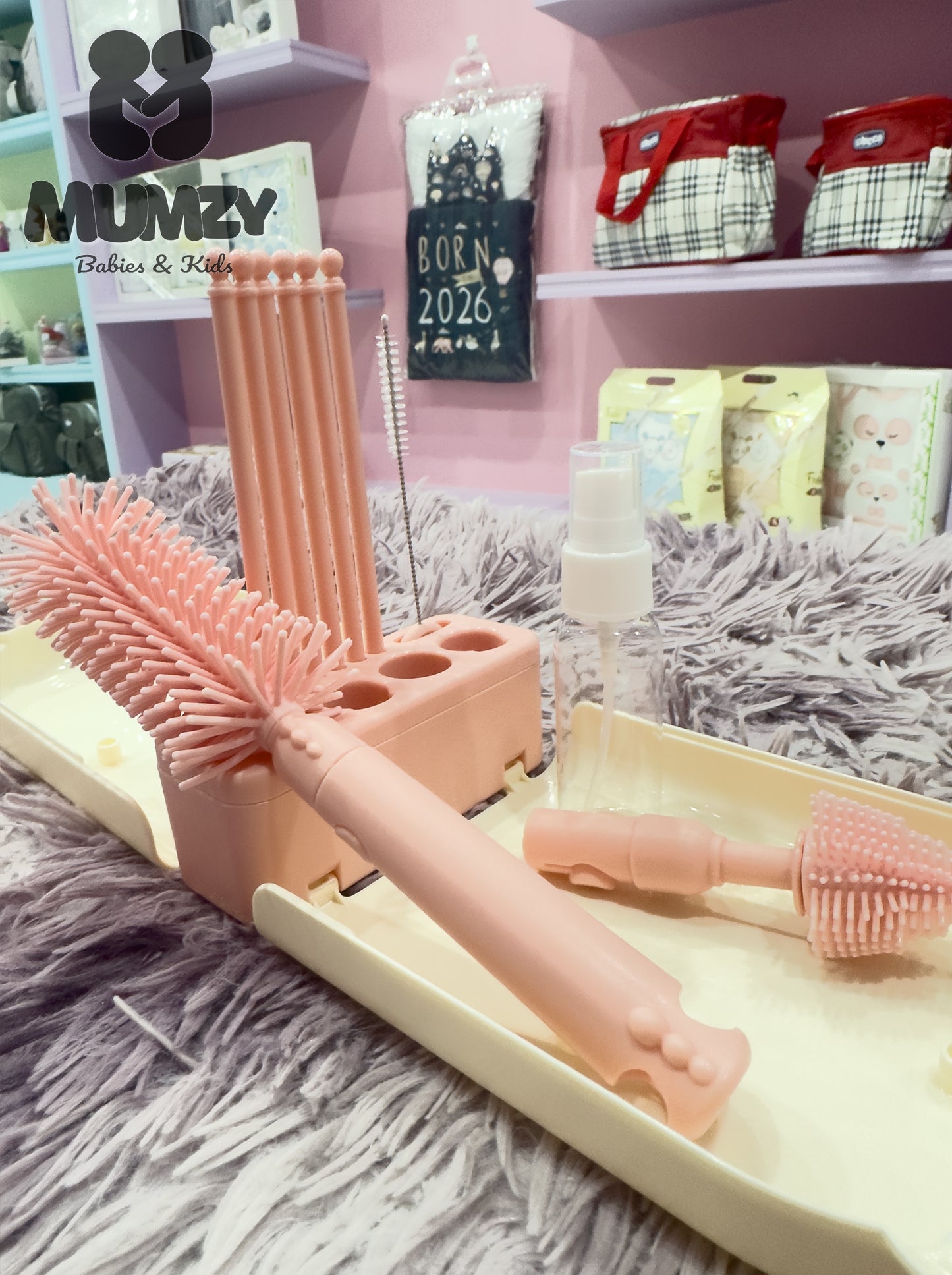 Portable Baby Bottle Brush Cleaning Set