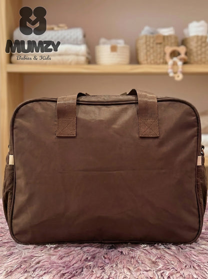 Mumzy Embossed Floral Baby Diaper Bag | Quilted Maternity Tote & Nappy Bag