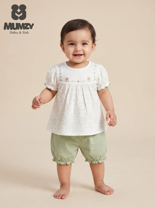 Imported Floral Baby Girl Summer Short Set