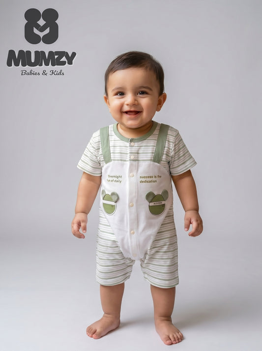 Imported Striped Baby Summer Romper | Short Sleeve One-Piece Bodysuit