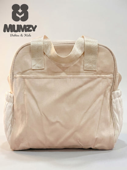 Mumzy Quilted Chevron Baby Diaper Bag | Maternity Multi-Pocket Travel Tote & Nappy Bag