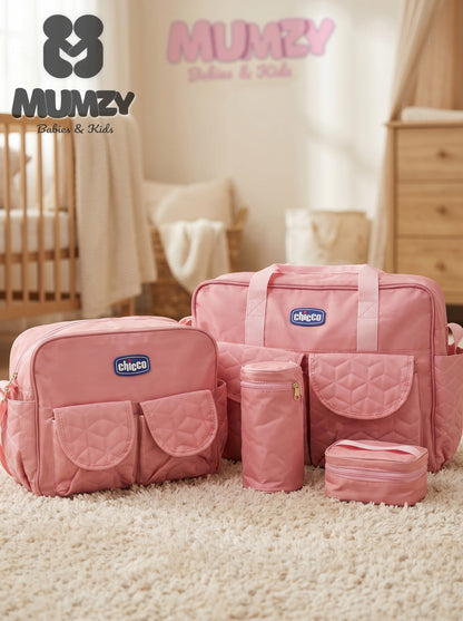 Chicco 4-Piece Quilted Diaper Bag Set – Maternity & Travel Organizers