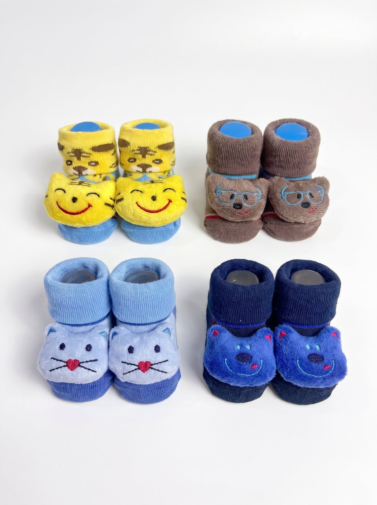 4-Pair 3D Plush Baby Socks Gift Set (0-12M)